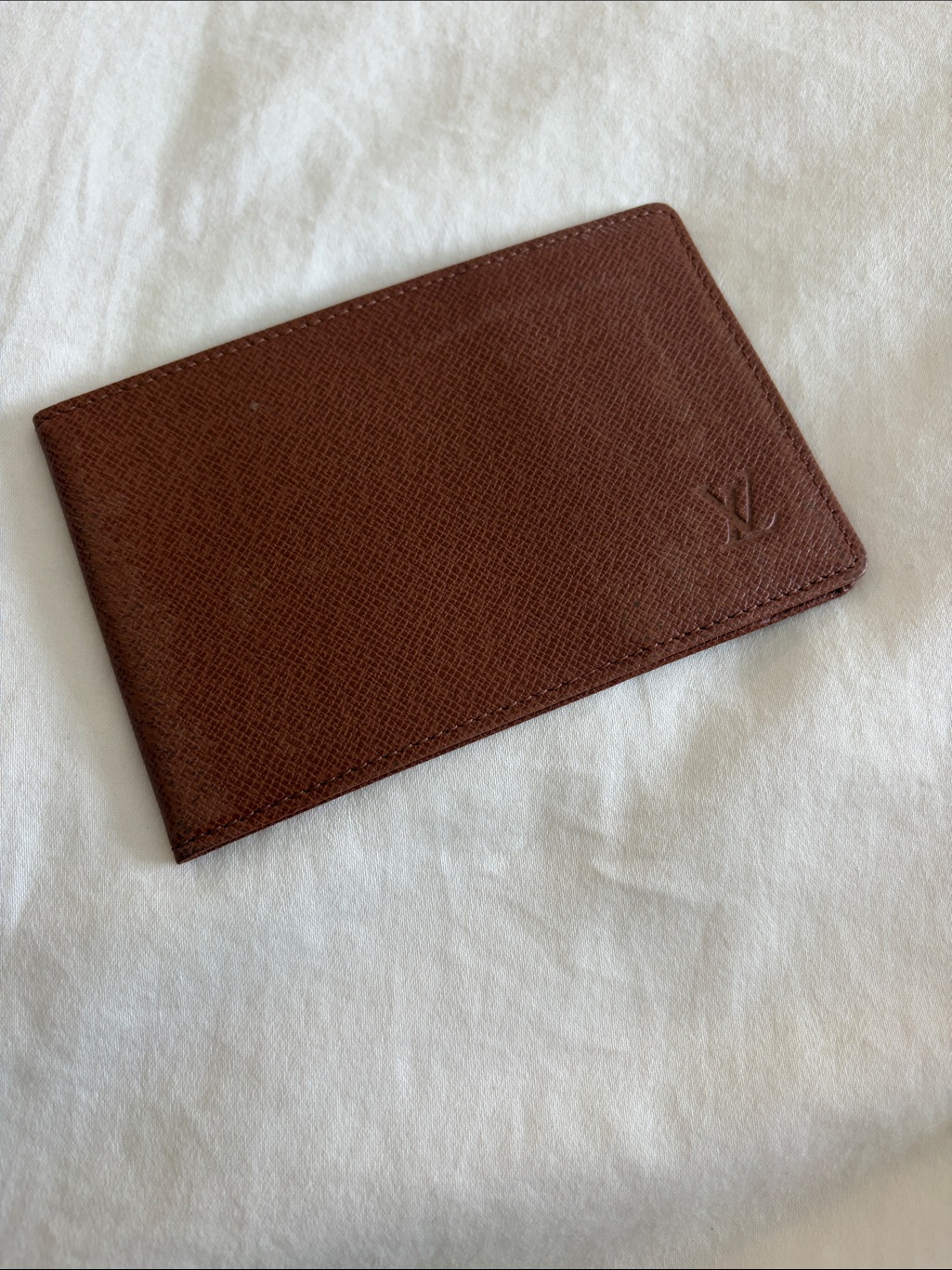 Louis Vuitton Dark Brown Textured Leather Card  Key Holder